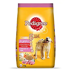 Pedigree Puppy, Dry Dog Food, Chicken and Milk Flavour, 3 Kg Pack